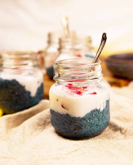 Protein Blue Chia Pudding (Vegan ,Keto, Low-Calorie)