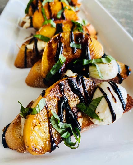 Blackstone Peach and Burrata Crostini