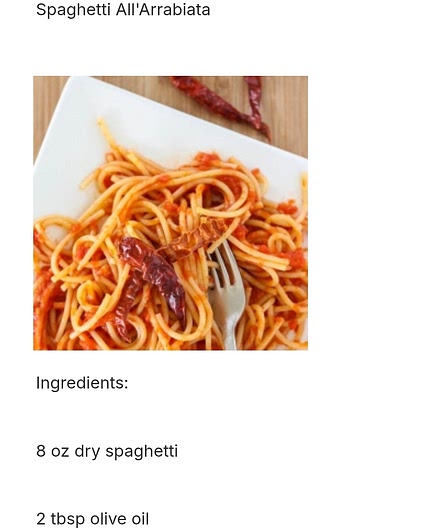 Spaghetti all'arrabiata