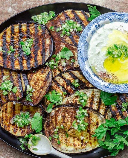 Mediterranean Grilled Eggplant with Whipped Feta