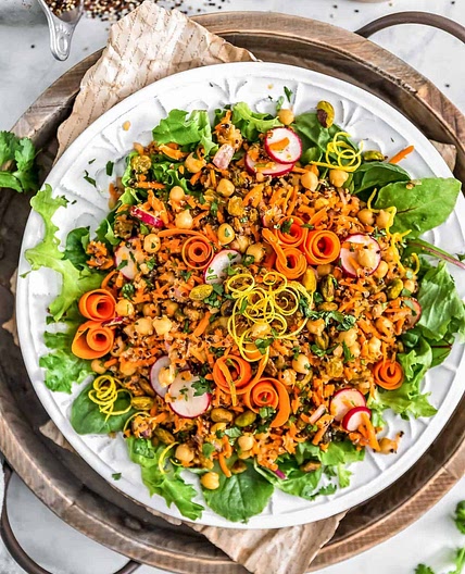 No Oil Moroccan Carrot Quinoa Salad
