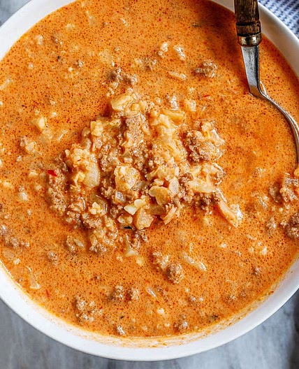 Creamy Cauliflower Ground Beef Soup