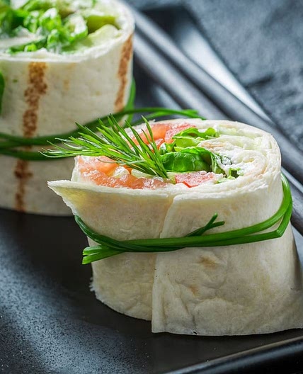 Wrap saumon fumé & crudités