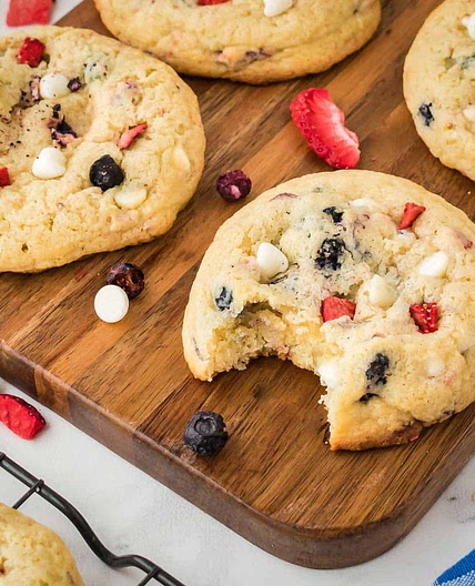 Red White and Blue Cream Cheese Cookies