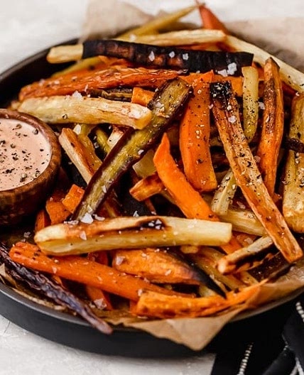 Garlic Roasted Root Vegetable Fries