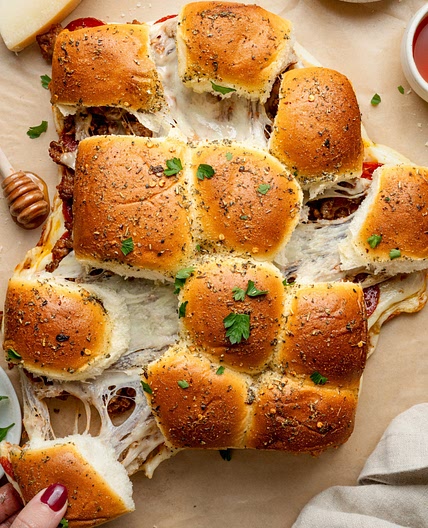 Pepperoni and Sausage Pizza Sliders