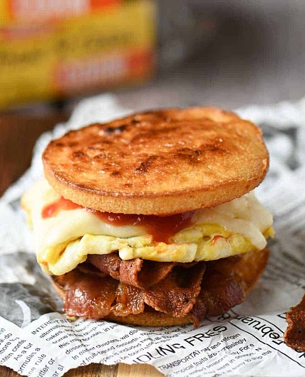 Toaster Cake Breakfast Sandwich