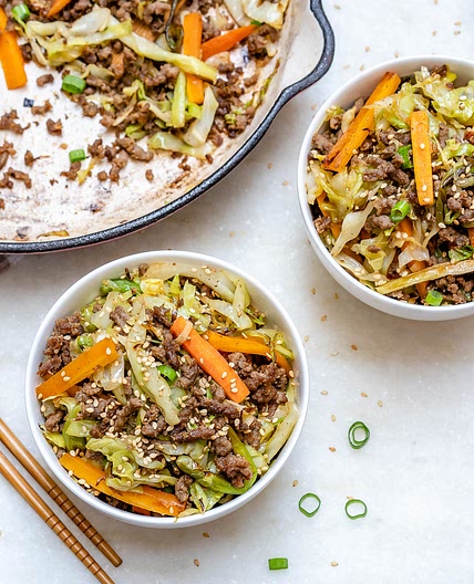 Unstuffed Beef Egg Roll Stir Fry
