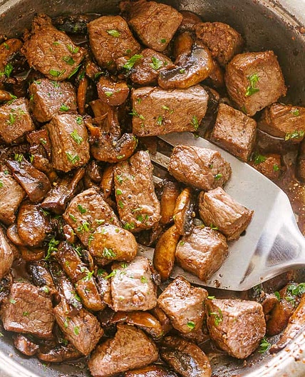 Garlic Butter Steak Bites with Mushrooms