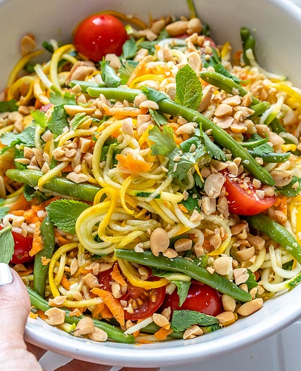 Bright + Tangy Raw Zoodle Salad