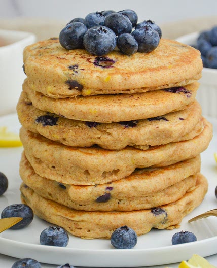 Blueberry Lemon Pancakes (Vegan)