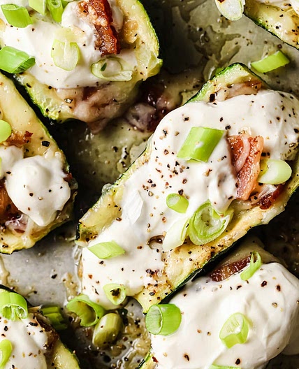 Loaded Keto Zucchini Boats (Potato Skins)