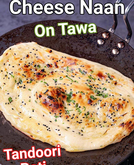 Cheese Naan Recipe on Tawa | Tandoori Roti Cheesy Naan