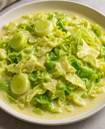 Leek and Cabbage Creamy Stir