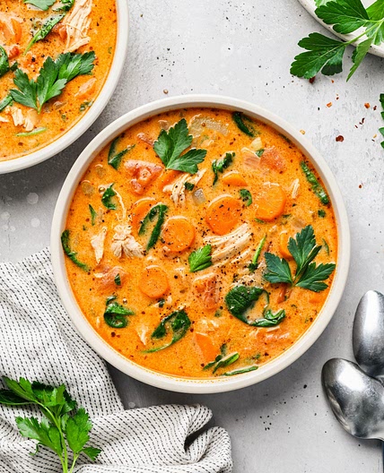 Creamy Dairy Free Chicken and Vegetable Soup {gluten free + df + paleo}