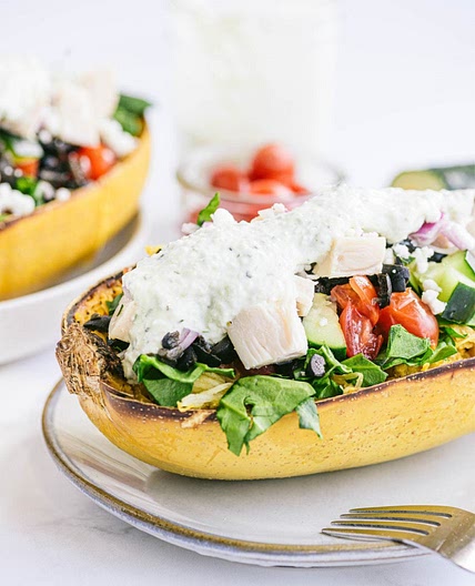 Mediterranean Stuffed Spaghetti Squash Bowls