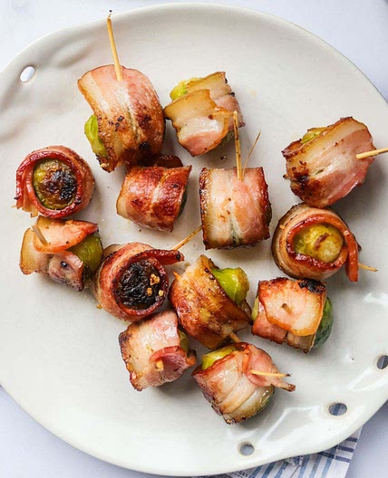 Air Fryer Bacon Wrapped Brussels Sprouts