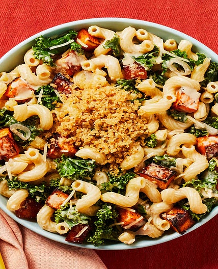 Creamy Butternut Squash & Kale Cavatappi with Toasted Panko & Parmesan