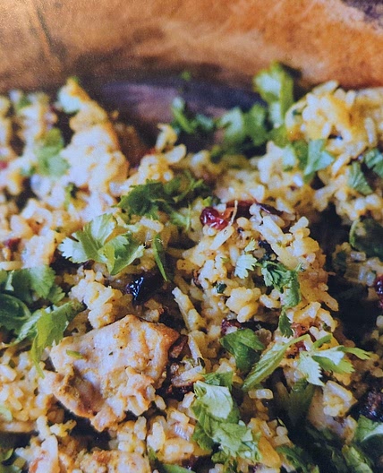 Curried Chicken and Rice with Cranberries