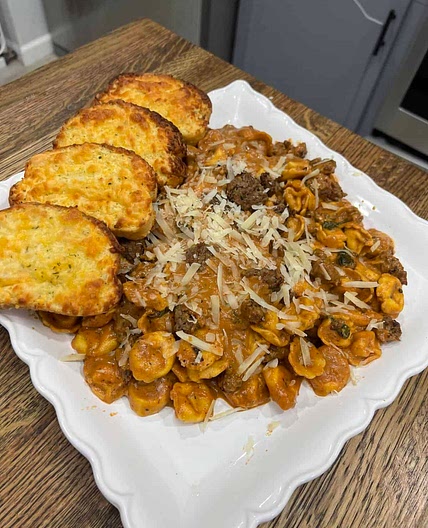 Creamy Sausage and Tortellini Skillet