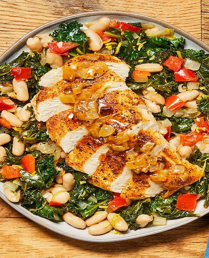 Chicken Rustica with White Beans & Kale