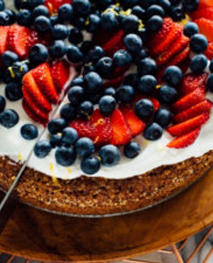 Gluten-Free Almond Cake with Berries on Top