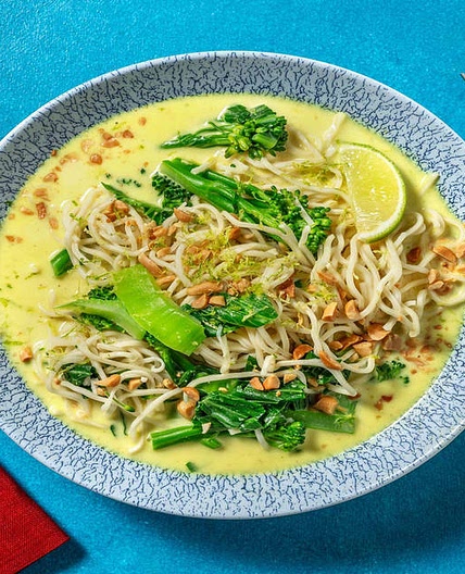 Yellow Thai Style Veggie Noodle Soup with Pak Choi and Tenderstem®