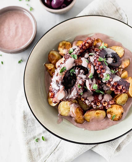 Peruvian Octopus with Olive Sauce