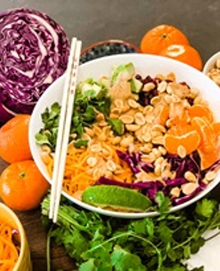 Plant-Based Power Bowl with Keto Peanut Sauce