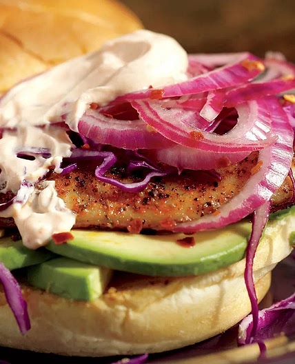 Blackened Fish Sandwich With Avocado and Cabbage Recipe