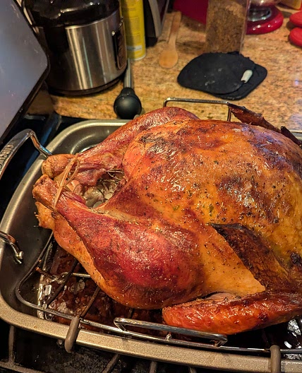 Brined Friendsgiving turkey