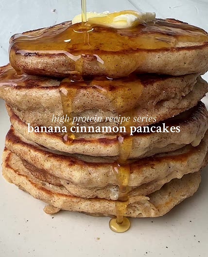 Banana protein pancakes 🍌🥛✨ Welcome to my new high-protein recip