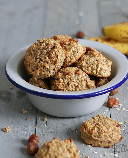 Banane Haselnuss Haferflocken Cookies (zuckerfrei/glutenfrei)