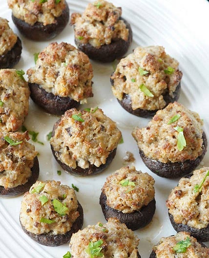 Stuffed Mushrooms with Sausage & Herbs