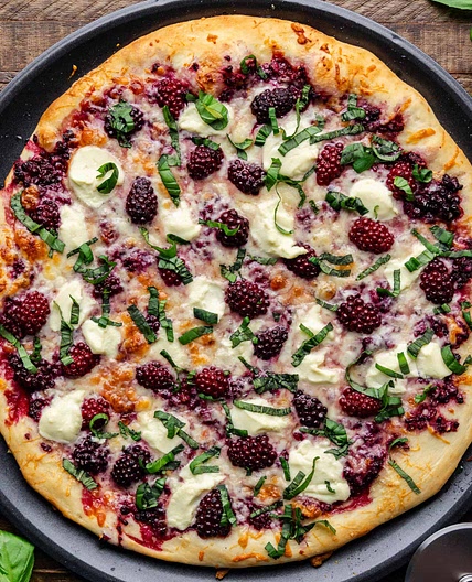Blackberry Basil Ricotta Pizza