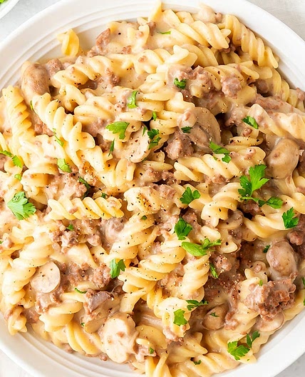 Instant Pot Ground Beef Stroganoff