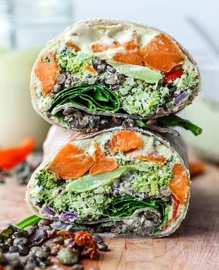 Mediterranean Lentil Veggie Wraps