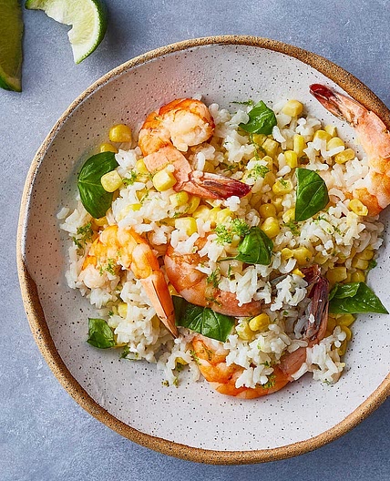 Coconut Rice With Shrimp and Corn