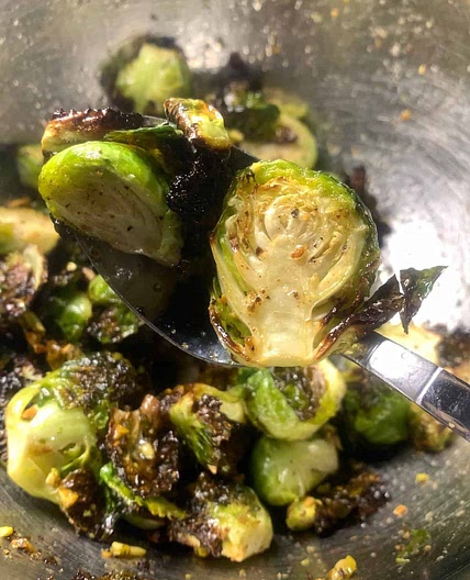 Air Fryer Pistachio Honey Brussels Sprouts