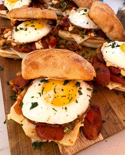 Blackstone Jambalaya Breakfast Sandwiches