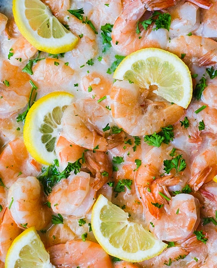 Lemon Garlic Shrimp in White Wine Sauce