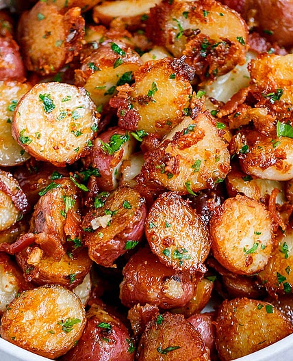 Roasted Garlic Butter Parmesan Potatoes