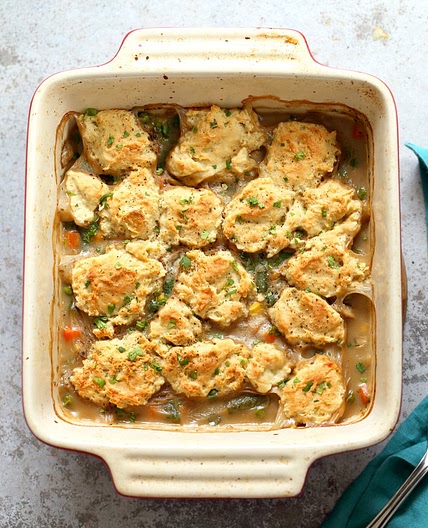 Vegan Pot Pie with Biscuit topping