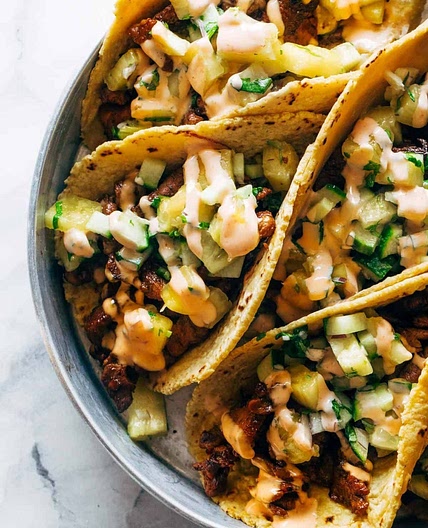 Caramelized Pork Tacos with Pineapple Salsa