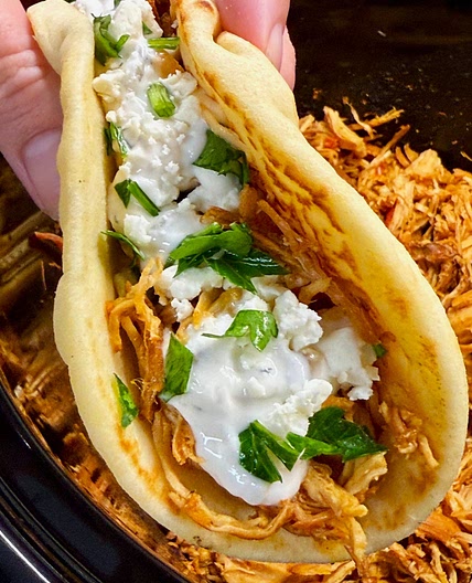 Crock Pot Harissa Chicken Wraps