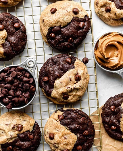 Soft-Baked Peanut Butter Chocolate Swirl Cookies