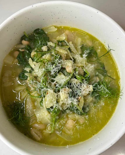 Pesto Orzo White Bean Soup