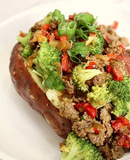 Beef and Broccoli Sweet Potatoes