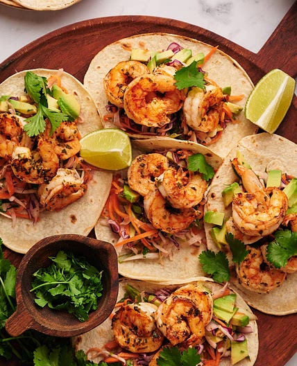 Shrimp Tacos with Cilantro Slaw