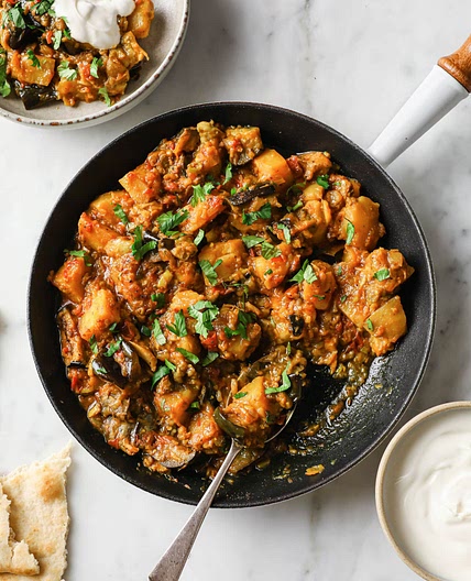 Aloo Baingan - Eggplant and Potato Curry